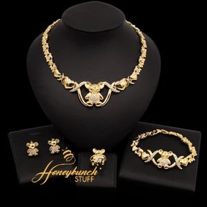4 peice 18 k gold plated necklace set
